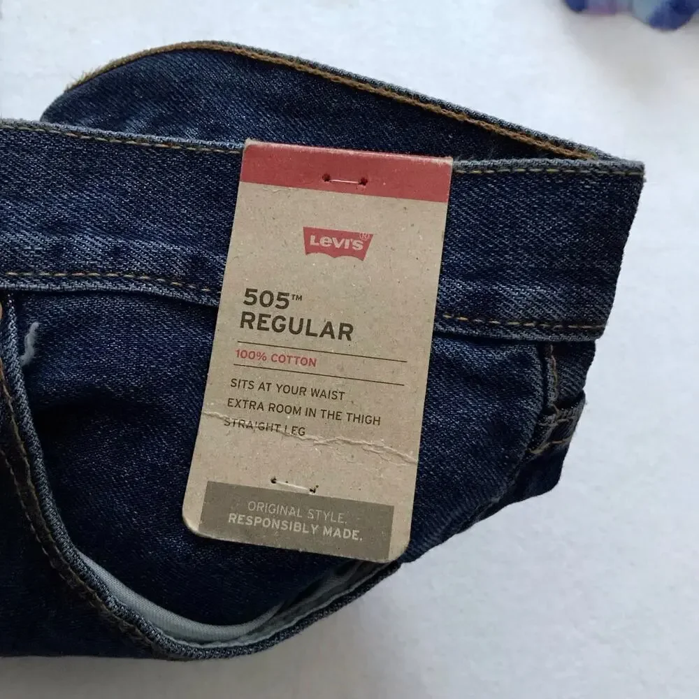 Levi's NWT 505 Medium Wash Straight Leg Jeans Men 40x32 *Pls See Description*
